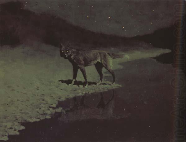 Frederic Remington Moonlight,Wolf (mk43) china oil painting image